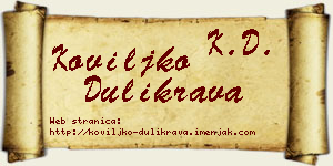 Koviljko Dulikrava vizit kartica